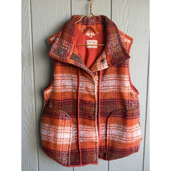 Free People Wrapped In Blanket Fleece Plaid Vest, XS $198 - Picture 4 of 9